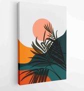 Canvas schilderij - Mountain and Botanical wall art vector set. Earth tones landscapes wallpaper 1 -    – 1924982669 - 50*40 Vertical