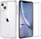 IYUPP Set met Bumper Hoesje Transparant en 2 Screenprotectors geschikt voor Apple iPhone 13 mini