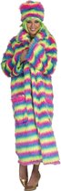 Funny Fashion - Jaren 80 & 90 Kostuum - Bonte Lange Monsterjas Vrouw - Multicolor - One Size - Halloween - Verkleedkleding