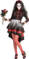 Widmann - Spaans & Mexicaans Kostuum - Perales Bruid Dia De Los Muertos - Vrouw - rood,zwart - XS - Halloween - Verkleedkleding