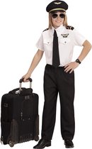 Widmann - Piloot & Luchtvaart Kostuum - Piloten Transatlantisch - Jongen - zwart - Maat 116 - Carnavalskleding - Verkleedkleding