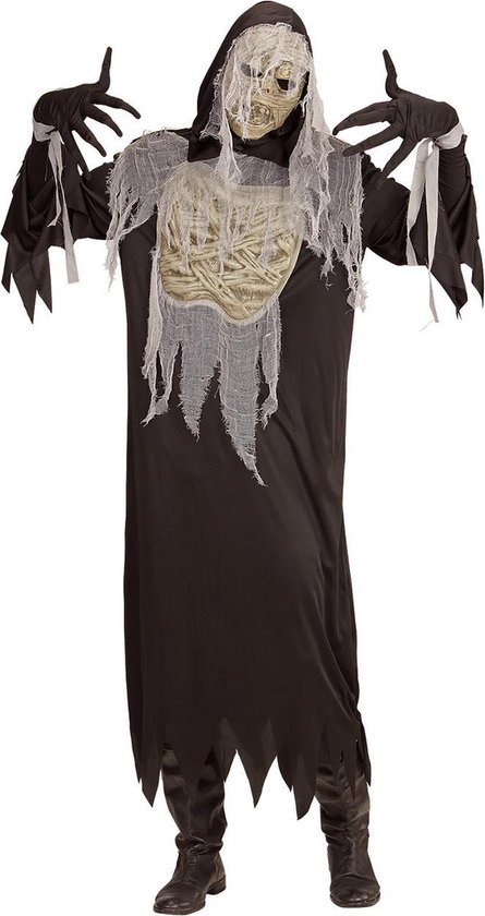 Widmann - Mummie Kostuum - Mummie Smurfafa - Man - Zwart - Large - Halloween - Verkleedkleding