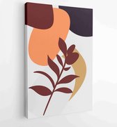 Canvas schilderij - Earth tone boho foliage line art drawing with abstract shape. Abstract Plant Art design for print, cover, wallpaper, Minimal and natural wall art. 3 -    – 1839