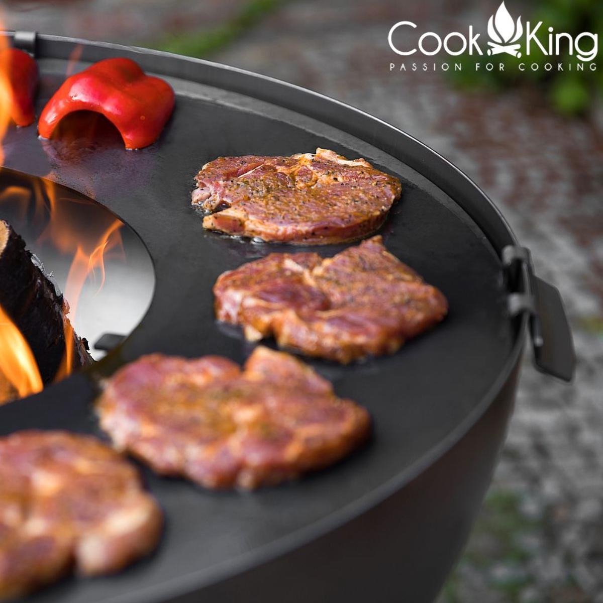 CookKing Grillplaat met grillrooster en 4 handvatten - 82 cm