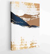 Canvas schilderij - Gold Mountain wall art vector set. Earth tones landscapes backgrounds set with moon and sun. 2 -    – 1848379462 - 115*75 Vertical