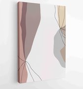 Canvas schilderij - Earth tones organic shape Art design for poster, print, cover, wallpaper, Minimal and natural wall art. Vector illustration. 2 -    – 1834693255 - 50*40 Vertica