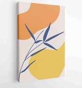 Canvas schilderij - Earth tone boho foliage line art drawing with abstract shape. Abstract Plant Art design for print, cover, wallpaper, Minimal and natural wall art. 2 -    – 1839