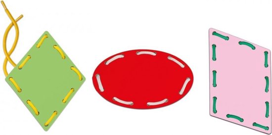 Thumbnail van een extra afbeelding van het spel Montessori Vormen en Veters multicolor