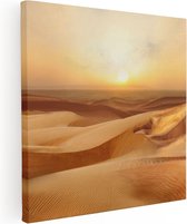 Artaza Canvas Schilderij Woestijn bij Zonsondergang in de Sahara - 70x70 - Foto Op Canvas - Canvas Print