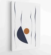 Canvas schilderij - Botanical wall art vector set. Earth tone boho foliage line art drawing with abstract shape. 1 -    – 1834428148 - 115*75 Vertical