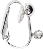 clip-on oorbellen 16,5 mm verzilverd 6 stuks