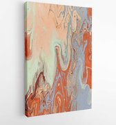 Canvas schilderij - Red white and blue abstract painting -   3952911 - 40-30 Vertical