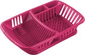 Egouttoir lave-vaisselle plastique rose fuchsia 52 x 33 x 11 cm - La vaisselle/ séchage avec bac d'égouttage