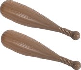 2x stuks speelgoed wapens plastic knuppels van 53 cm - Horror/Halloween/Holbewoners of ridder thema feestje