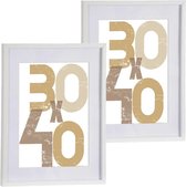 2x stuks houten fotolijst wit geschikt voor een foto van 30 x 40 cm of 40 x 50 cm