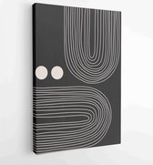 Canvas schilderij - Black and white organic shape Art design for poster, print, cover, wallpaper, Minimal and natural wall art. Vector illustration. 2 -    – 1868903710 - 115*75 Ve