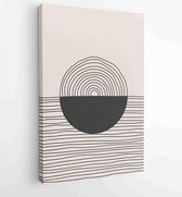 Canvas schilderij - Black and white organic shape Art design for poster, print, cover, wallpaper, Minimal and natural wall art. Vector illustration. 3 -    – 1868903710 - 50*40 Ver