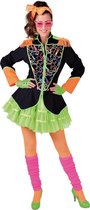 Magic By Freddy's - Circus Kostuum - Popartiest Jaren 80 Neon Jas Vrouw - zwart - Small - Carnavalskleding - Verkleedkleding