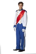 Wilbers & Wilbers - Koning Prins & Adel Kostuum - Gala Kroning Koning - Man - blauw,wit / beige - Maat 58 - Carnavalskleding - Verkleedkleding