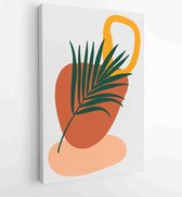 Canvas schilderij - Foliage line art drawing with abstract shape. Abstract Plant Art design for print, cover, wallpaper, Minimal and natural wall art. 3 -    – 1820081984 - 80*60 V