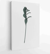 Canvas schilderij - Tropical leaf Foliage line art drawing with abstract shape. Abstract Plant Art design for print, cover, wallpaper, Minimal and natural wall art. 3 -    – 182008