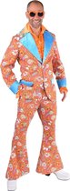 Magic By Freddy's - Hippie Kostuum - Jaren 60 Paisley Hippie - Man - Oranje - XXL - Carnavalskleding - Verkleedkleding