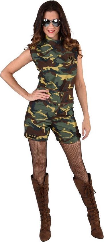 Leger & Oorlog Kostuum | Camouflage Hotpants Verhitte Strijd Vrouw | Small | Carnaval kostuum | Verkleedkleding