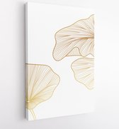 Canvas schilderij - Luxury lutus cover design collection. Lotus Hand drawn abstract line arts in trendy linear style vector illustration. 3 -    – 1798672837 - 80*60 Vertical