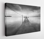 Canvas schilderij - Beautiful fine art image in black & white of abandon jetty at Pulau Pinang, Malaysia. Soft Focus due to long exposure  -     1032520168 - 50*40 Horizontal