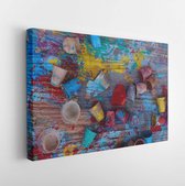 Canvas schilderij - Spilled paint from a cup, texture background  -     1539895235 - 40*30 Horizontal