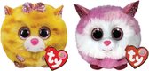 Ty - Knuffel - Teeny Puffies - Tabitha Cat & Princess Husky
