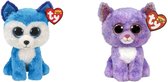 Ty - Knuffel - Beanie Boo's - Prince Husky & Cassidy Cat