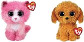 Ty - Knuffel - Beanie Boo's - Reagan Cat & Golden Doodle Dog