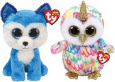 Ty - Knuffel - Beanie Buddy - Prince Husky & Enchanted Owl