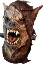 Partychimp Verkleedmasker Frankn Wolf Halloween Masker voor bij Halloween Kostuum Volwassenen - Latex Bruin One-size