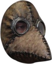 Partychimp Verkleedmasker Plague Doctor Latex Bruin One-size