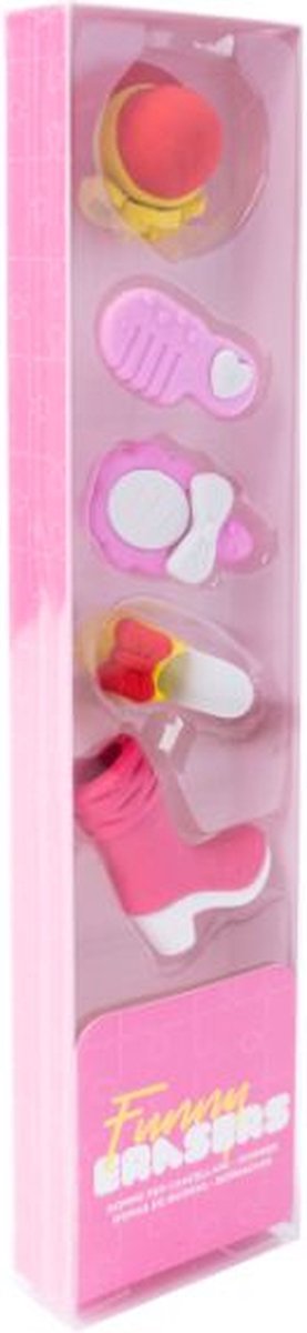 Grupo Erik Gummen Beauty Meisjes Rubber Roze 5 Stuks