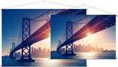De skyline van de San Francisco Oakland Bay Bridge - Foto op Textielposter - 60 x 40 cm