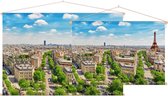 Panorama van Parijs vanaf de Arc de Triomphe - Foto op Textielposter - 45 x 30 cm