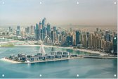 Panoramische luchtfoto van de Dubai Marina skyline - Foto op Tuinposter - 150 x 100 cm