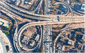 Luchtfoto van een snelwegkruising in Los Angeles - Foto op Forex - 90 x 60 cm