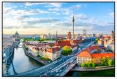 Kleurrijk Berlijns landschap met kathedraal en televisietoren - Foto op Akoestisch paneel - 120 x 80 cm