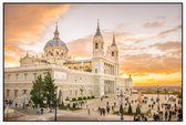 De katholieke kathedraal van Almudena in Madrid - Foto op Akoestisch paneel - 225 x 150 cm