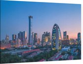 Skyline van Beijing Central Business District in China - Foto op Canvas - 150 x 100 cm