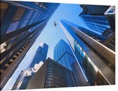 Doorkijkje tussen de wolkenkrabbers van Chicago - Foto op Canvas - 60 x 40 cm