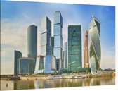 Skyline van het Moskou International Business Centre - Foto op Canvas - 45 x 30 cm