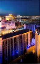 Diverse hotels en casino's in nachtelijk Las Vegas - Foto op Forex - 60 x 90 cm