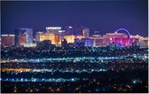 Indrukwekkende skyline van Las Vegas in Nevada bij nacht - Foto op Forex - 45 x 30 cm