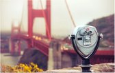 Verrekijker bij de Golden Gate Bridge in San Francisco - Foto op Forex - 120 x 80 cm