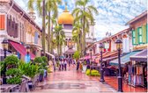 Masjid Sultan Moskee in het straatzicht van Singapore - Foto op Forex - 120 x 80 cm